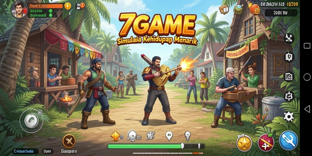 Screenshot gameplay menunjukkan interaksi karakter dalam kehidupan sehari-hari.