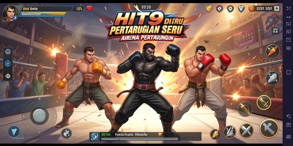Tampilan seru dari gameplay HIT9 yang penuh aksi pertarungan.