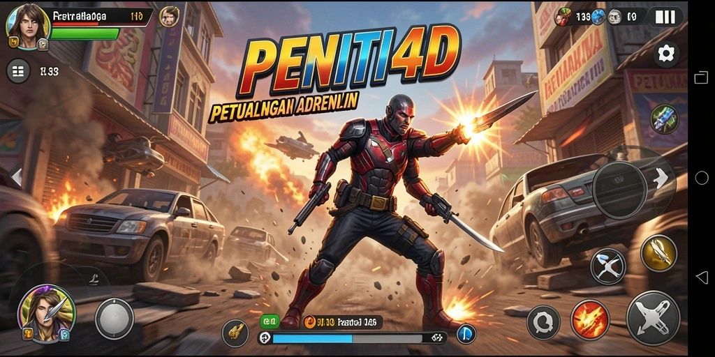 Tampilan gameplay aksi yang mendebarkan dalam PENITI4D.