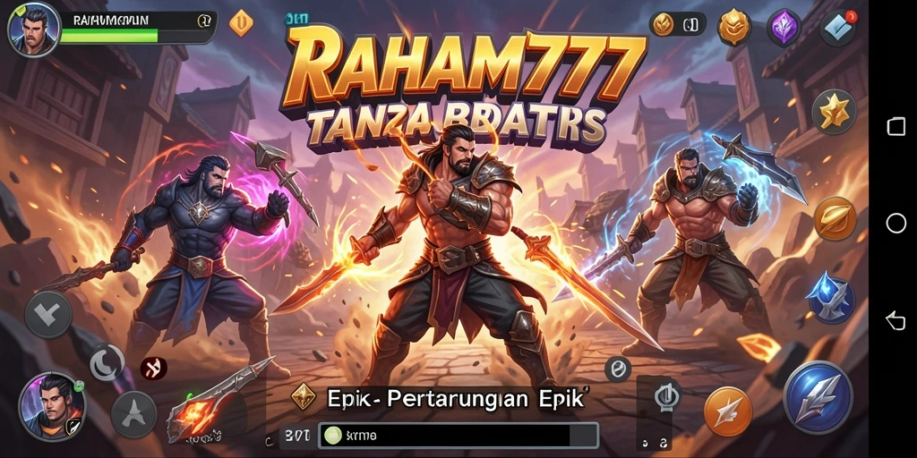 Tangkapan layar RAHAM777 menampilkan aksi pertarungan sengit dan karakter yang dinamis.