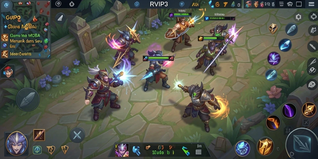 Tampilan visual menarik dari gameplay MOBA RVIP3.